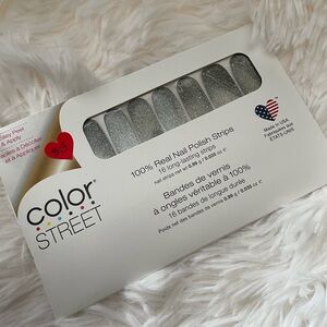 Color Street Light Year dark silver glitter nail polish strips